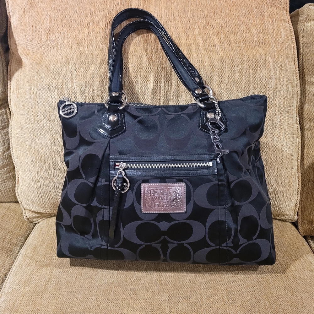 Black Coach Signature Tote Bag